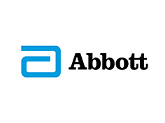 Abbott Firmenlogo auf weißem Hintergrund